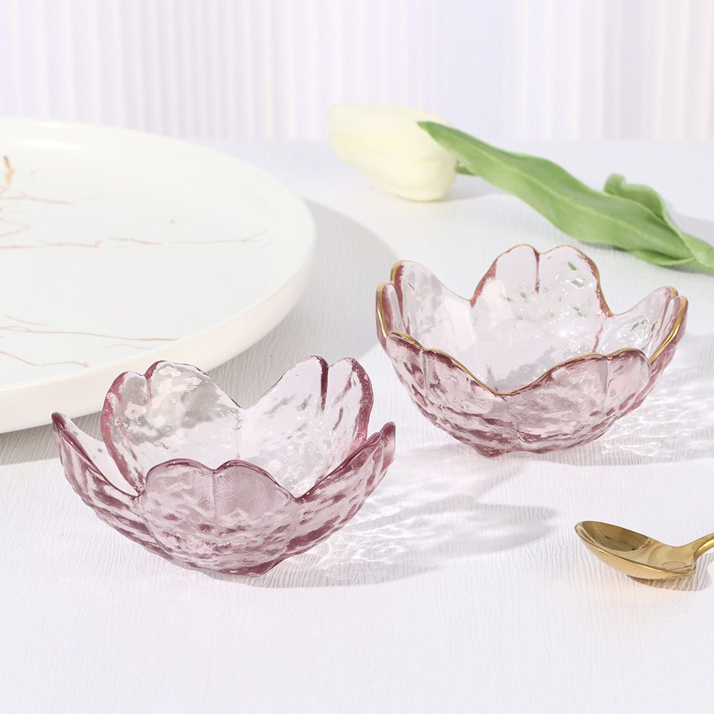 Chén thủy tinh dành cho đựng nước chấm hình hoa anh đào phong cách Nhật Bản