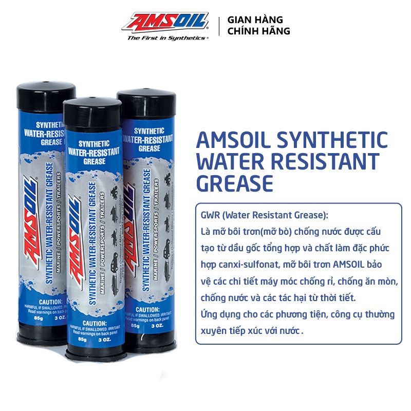 [Mã BMBAU50 giảm 50K đơn 150K] Mỡ Bôi Trơn Chống Nước Amsoil Synthetic Water Resistant Grease 85gr