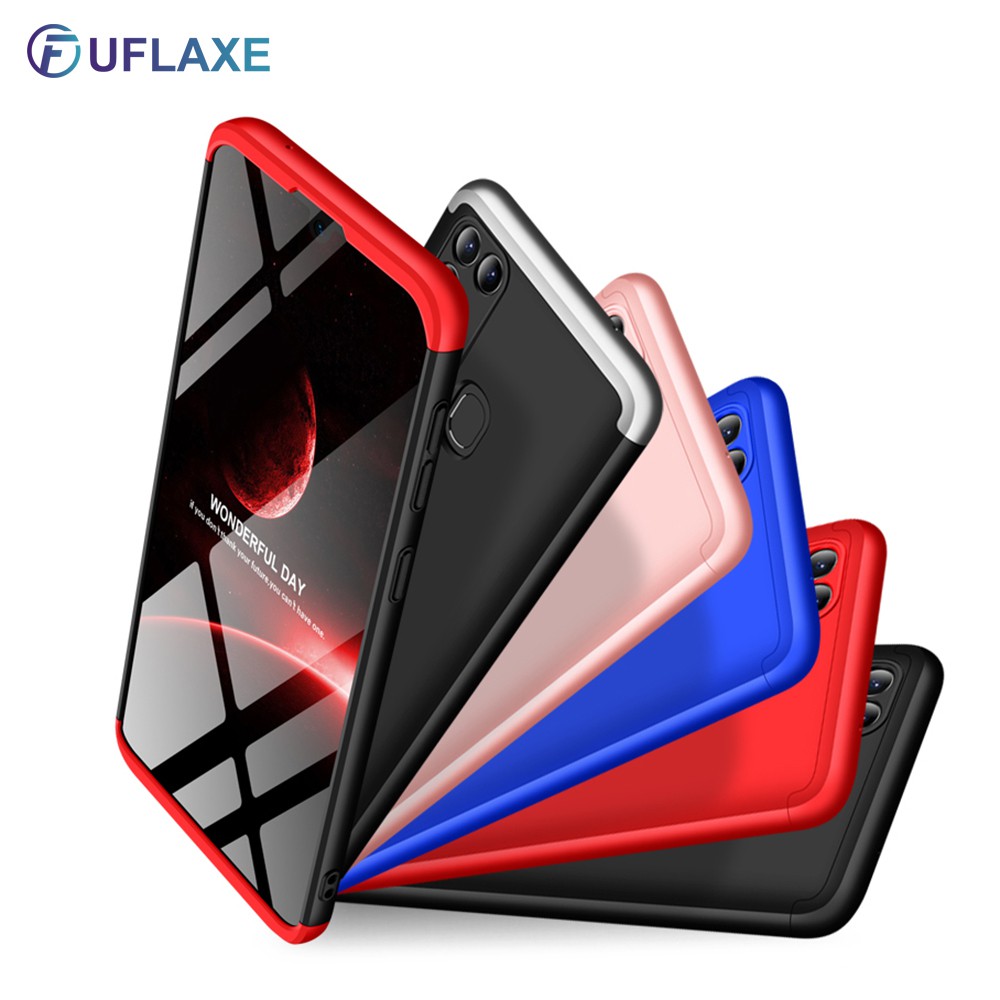 UFlaxe Ốp điện thoại nhựa cứng siêu mỏng chống sốc 3 trong 1 cho Samsung Galaxy M11 M21 M31 M31S M51