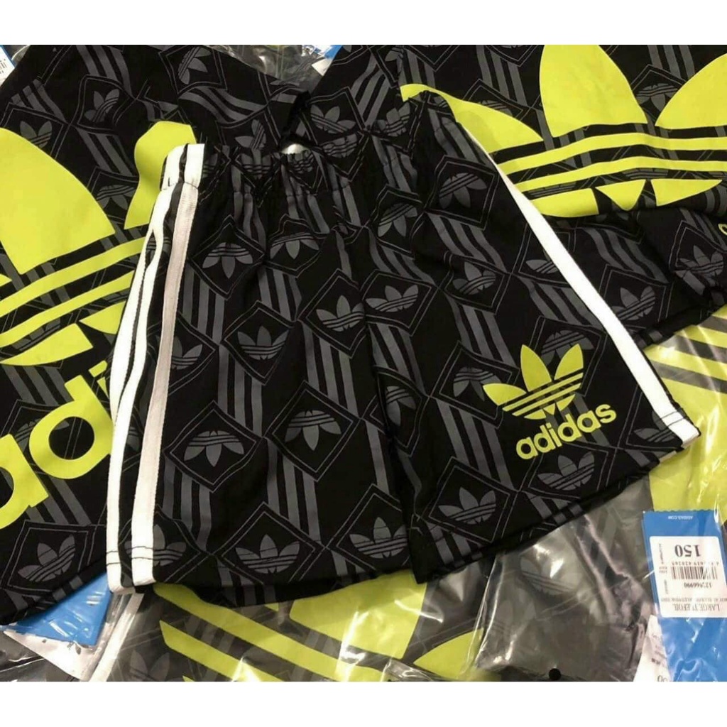 Đồ bộ bé trai bé gái bộ Dass lá logo vàng in chìm hàng Vnxk 100 % cotton chất mềm mại thấm hút tốt