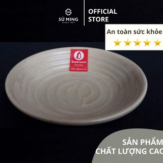 Đĩa Tròn Nâu Nhám Nhựa Melamine Cao Cấp Dùng Trong Nhà Hàng, Quán Ăn