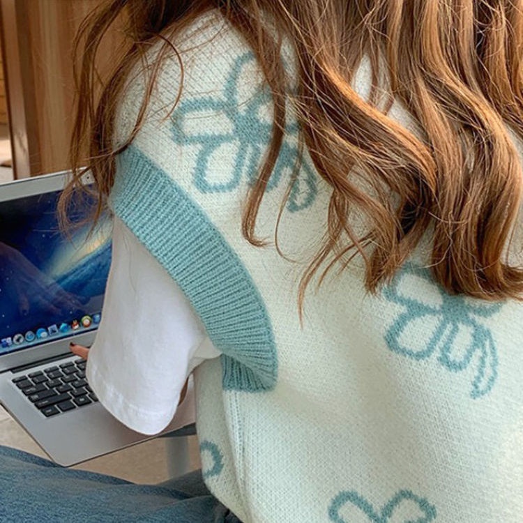 Áo Len Ghi Lê Cổ Chữ V Thời Trang Thu Đông Mới Cho Nữ 2021