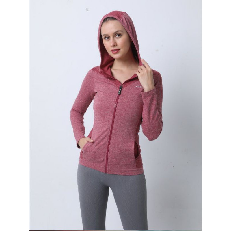Áo Khoác Thể Thao Nữ Ôm Body V21. Size S M L XL. Có 2 Túi Ngoài Dây Kéo. Mẫu Mới 2021