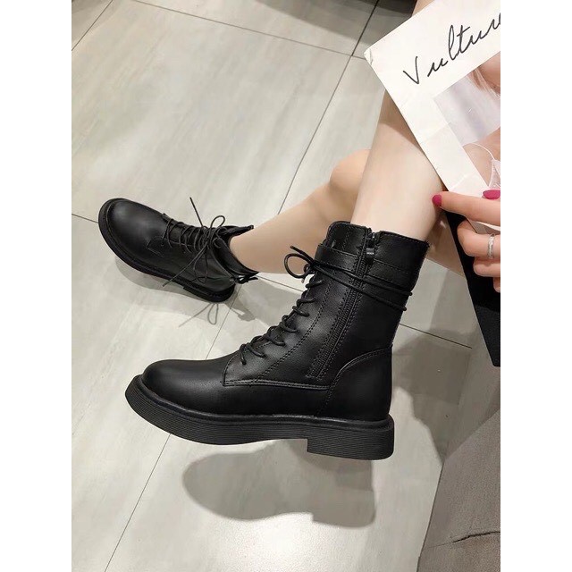 Sẵn 37 Đen - (Có Video Thật) Boots Chiến Binh Có Quai Cổ | BigBuy360 - bigbuy360.vn