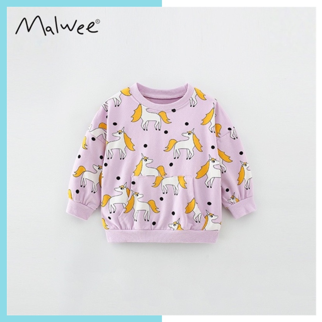 Áo nỉ Malwee tím Pony MW7625 cho bé gái 2-8 tuổi - Little Maven Official Store