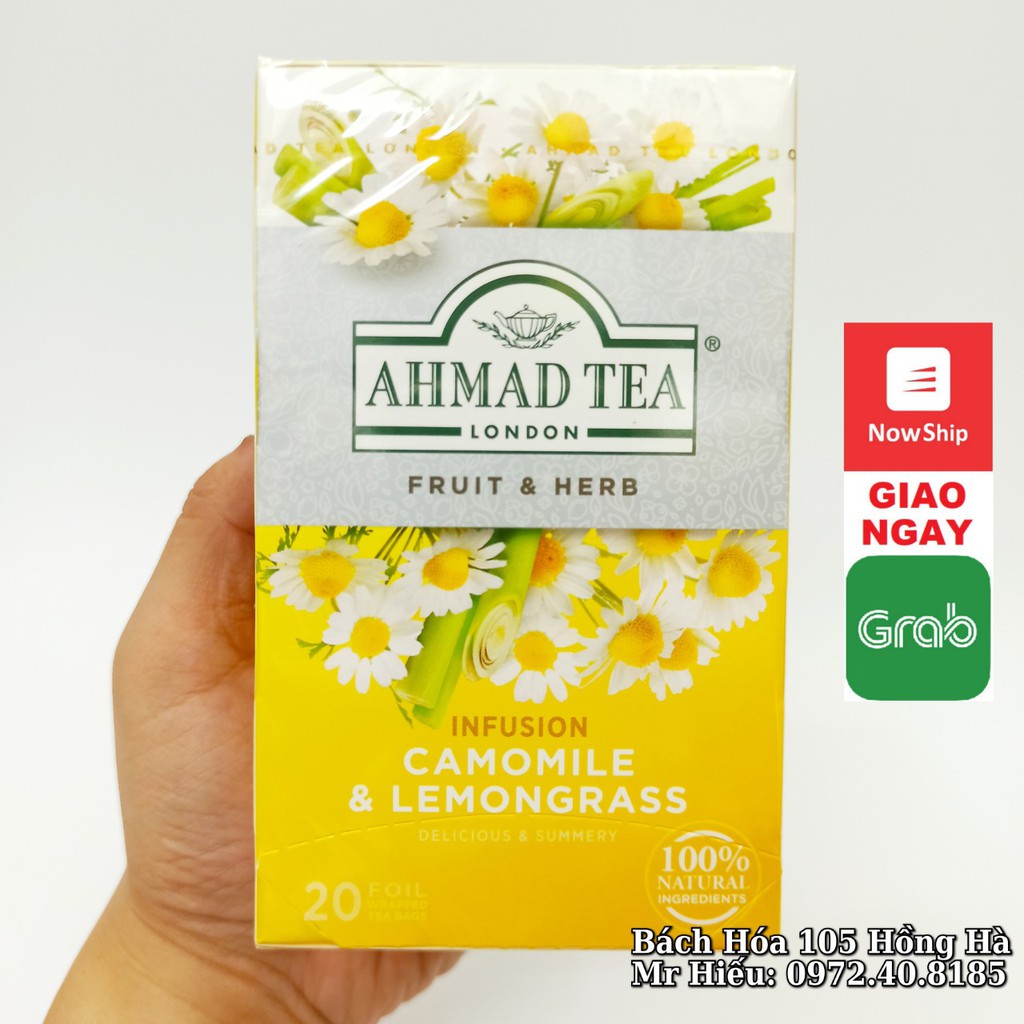 [HSD T4/2023] Trà Ahmad Tea vị Hoa Cúc hộp 20 gói - Camomile & Lemongrass