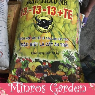 Phân bón NPK Đầu Trâu 13-13-13 TE ( 1kg) dùng cho cây ăn trái