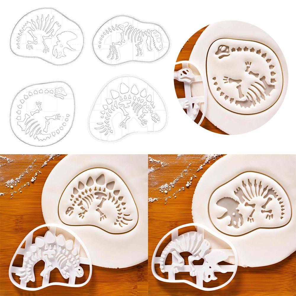 Set 4 Khuôn Làm Bánh Quy Hình Đầu Lâu / Khủng Long Độc Đáo