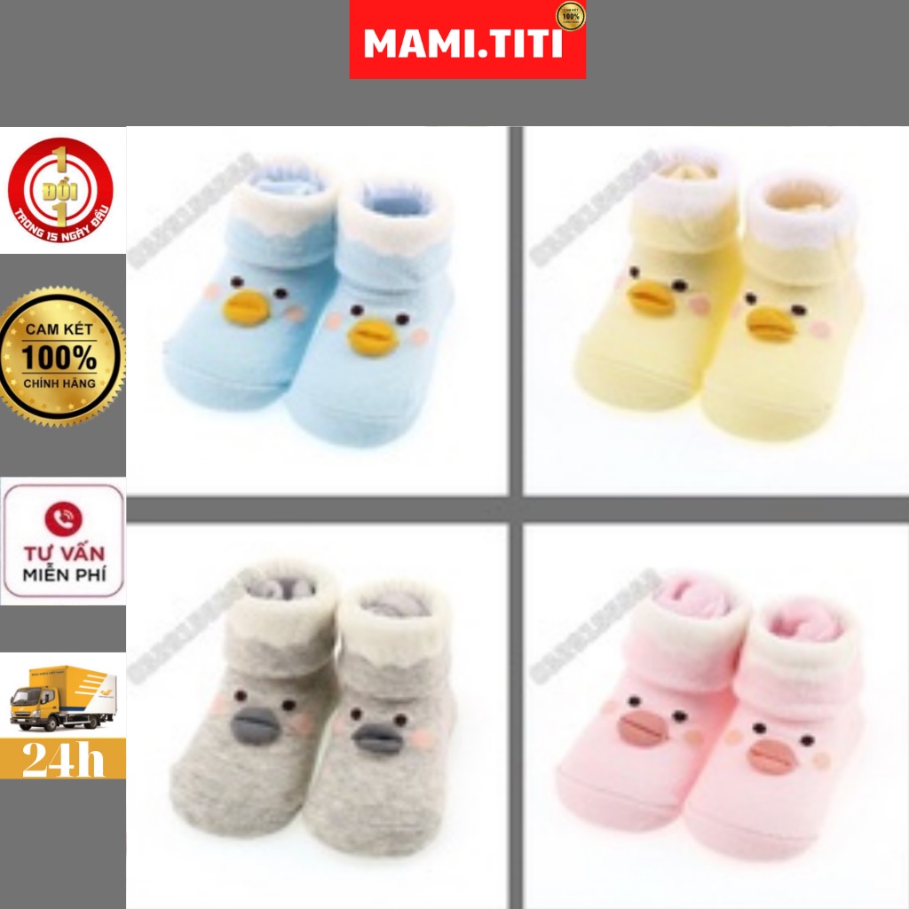 tất hình thú cho bé, tất dài hình vịt 100% cotton mềm mại bảo vệ làn da bé