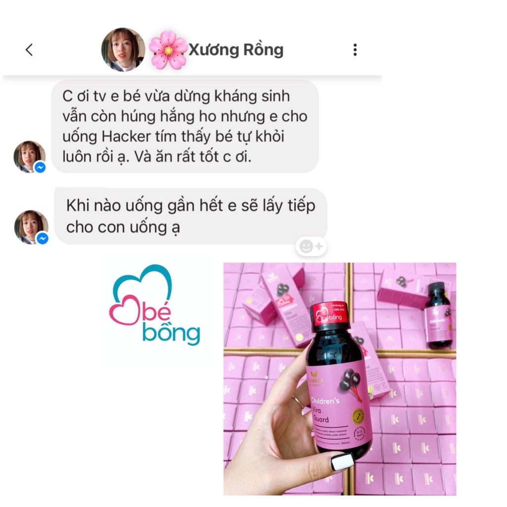 Siro Harker hồng tím tăng đề kháng Vira Guard cho bé từ sơ sinh (150ml)