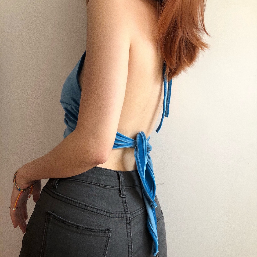 Áo Croptop Hai Dây Hở Lưng Họa Tiết Da Báo Cá Tính Cho Nữ