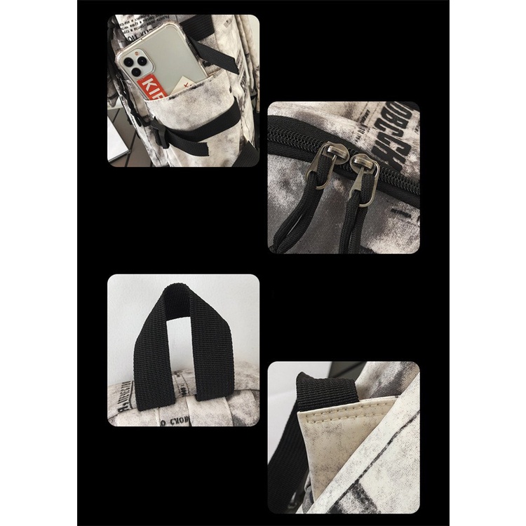 Balo đi học nam nữ ulzzang đựng Laptop Loang cho học sinh style Hàn Quốc unisex Mohana MH288