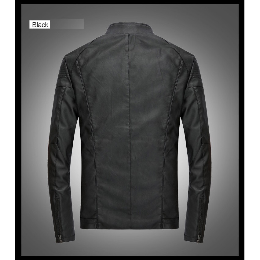 Áo Khoác da nam lót lông Bonado chuẩn phong cách Hàn quốc AX810 (đen)