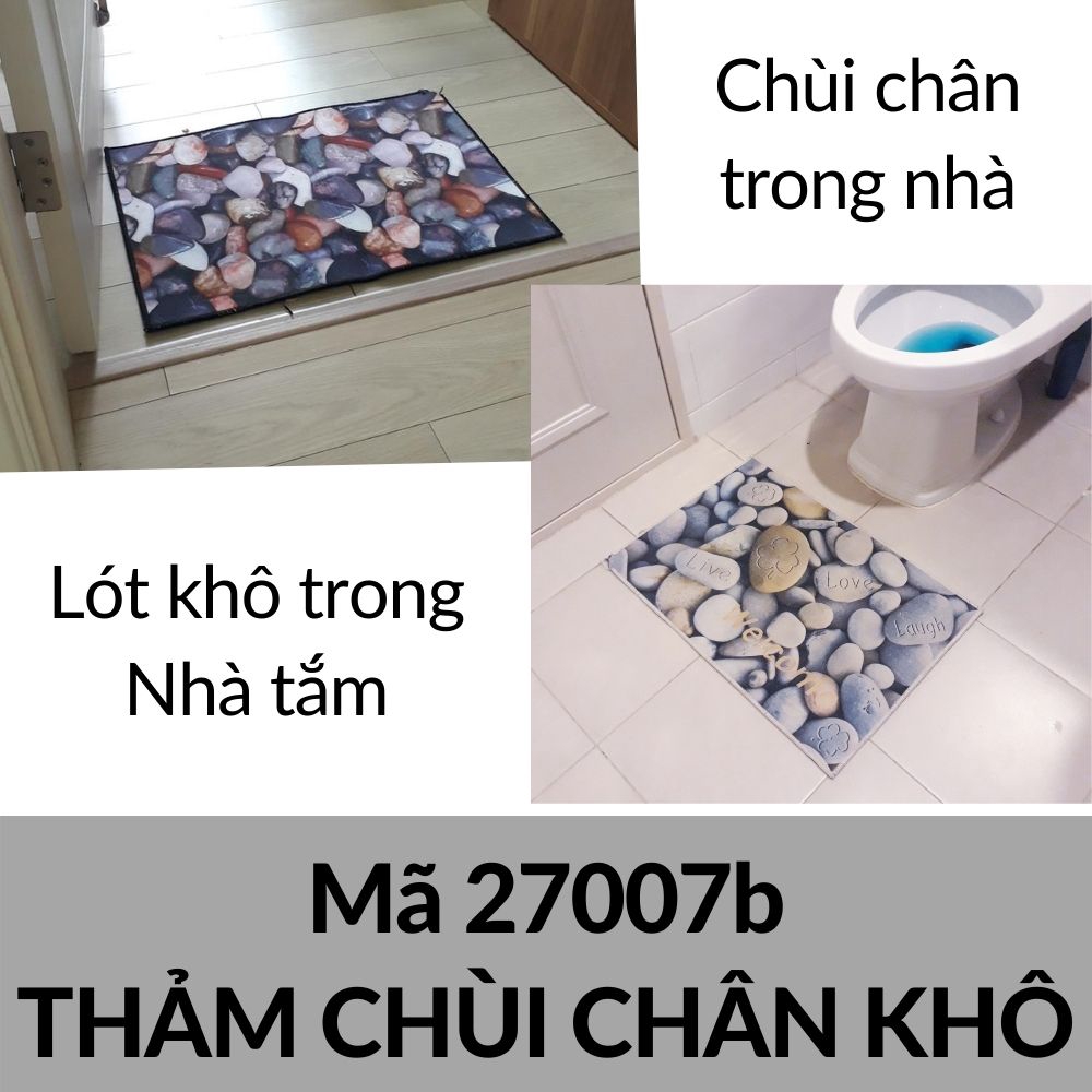 Thảm lau chân trải sàn chống trượt trang trí nhiều mẫu Chữ nhật 60*40cm mã 27007b