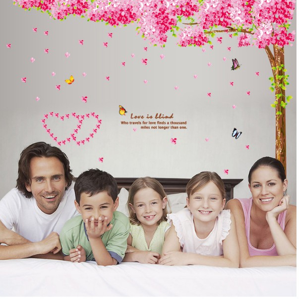 Decal trang trí Cây Hồng size lớn( 2 tâm )