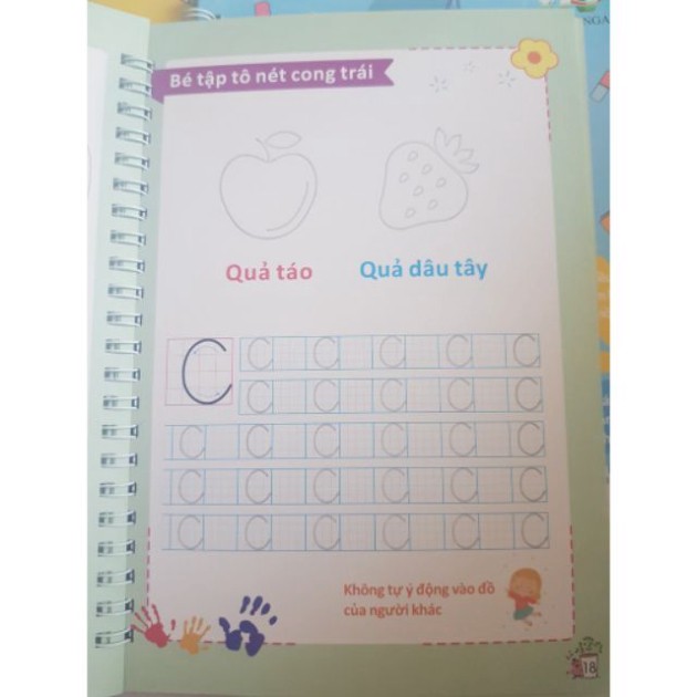 [G05] [Phù hợp trẻ 4 - 6 tuổi] Tập tự xóa Tiếng việt cho bé Tập viết chữ, số, nét cơ bản _Dâu Tây Baby Shop S020