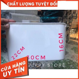 THÙNG NHỰA NUÔI CÁ MÀU TRẮNG và ĐEN 30x22x16cm 7 lít