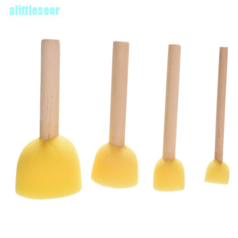 Set 4 Cọ Mút Xốp Sơn Màu Cán Gỗ Dành Cho Trẻ Em Vẽ Tranh # 4
