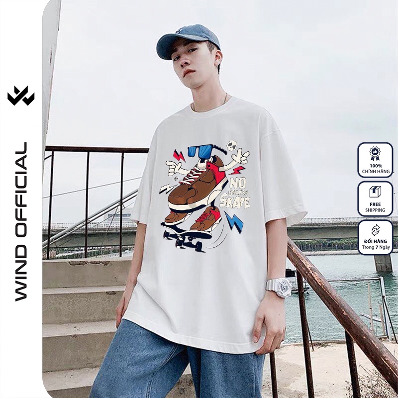 Áo thun tay lỡ WIND phông unisex form rộng bản Premium GIÀY nam nữ oversize ulzzang