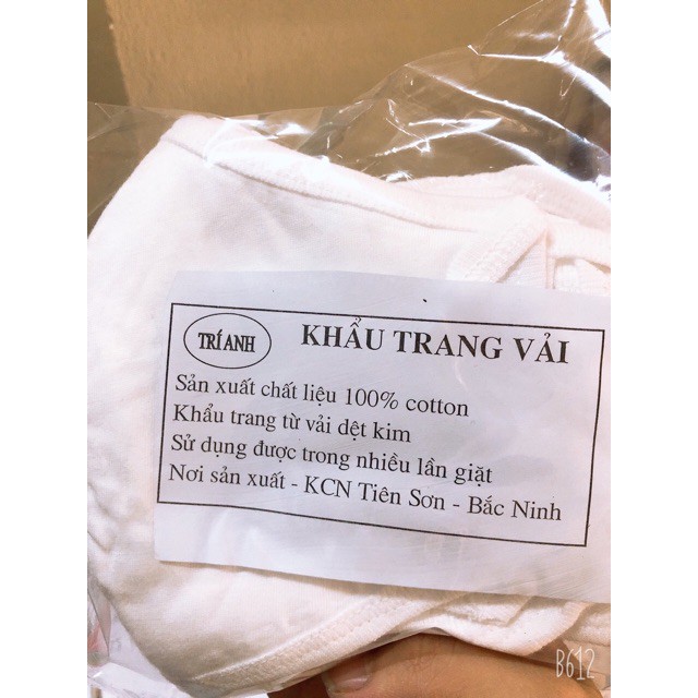 Khẩu Trang Vải Kháng Khuẩn Cao Cấp 2 lớp Mềm Thoáng Cho Trẻ Em 6 tuổi trở lên và Người Lớn