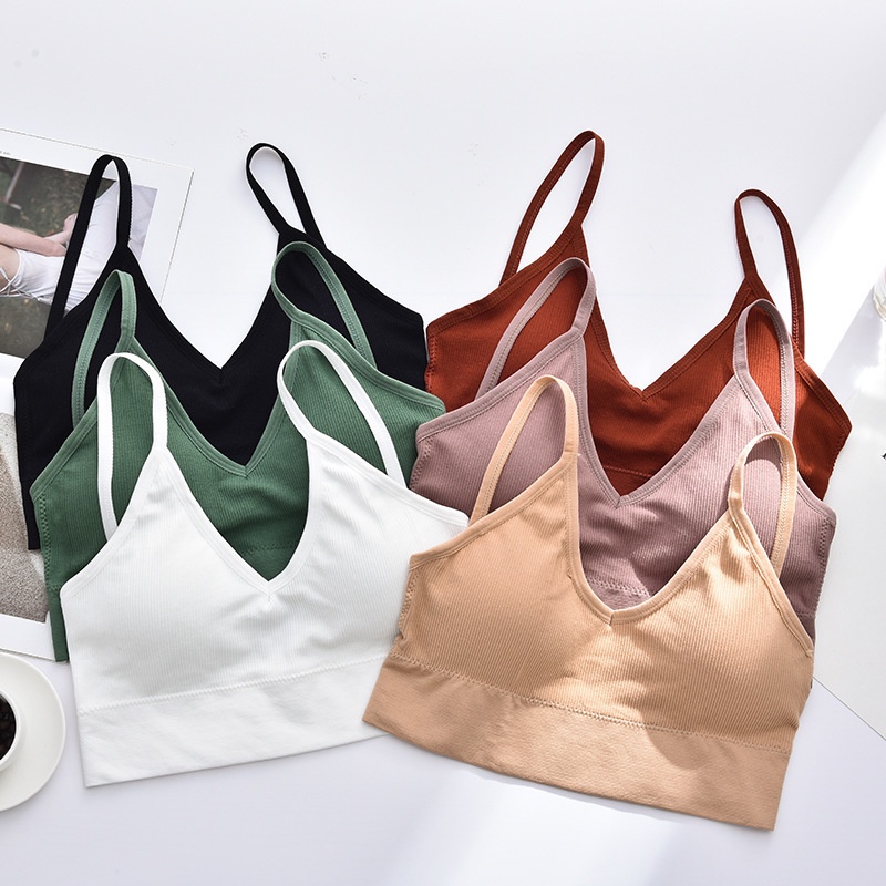 Áo Bra Nữ Thun Gân Tăm,  Áo Lót Nữ Hở Lưng Chữ U 2 Dây Không Gọng Nầng Ngực Siêu Hot - 367