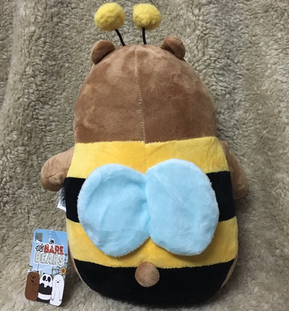 Gấu bông WE BARE BEAR gấu nâu ngồi cosplay ong 25cm