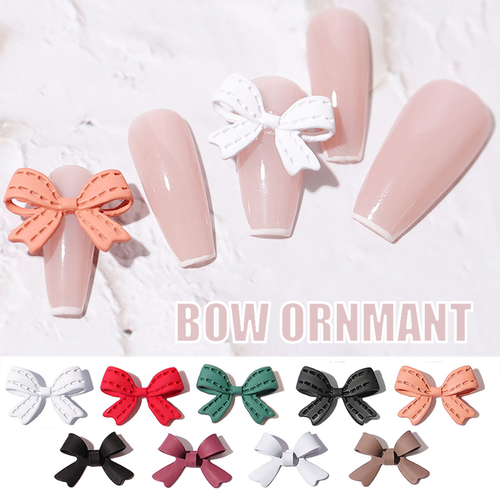 [Hàng mới về] Bộ 10 phụ kiện trang trí móng nghệ thuật hình nơ 3D