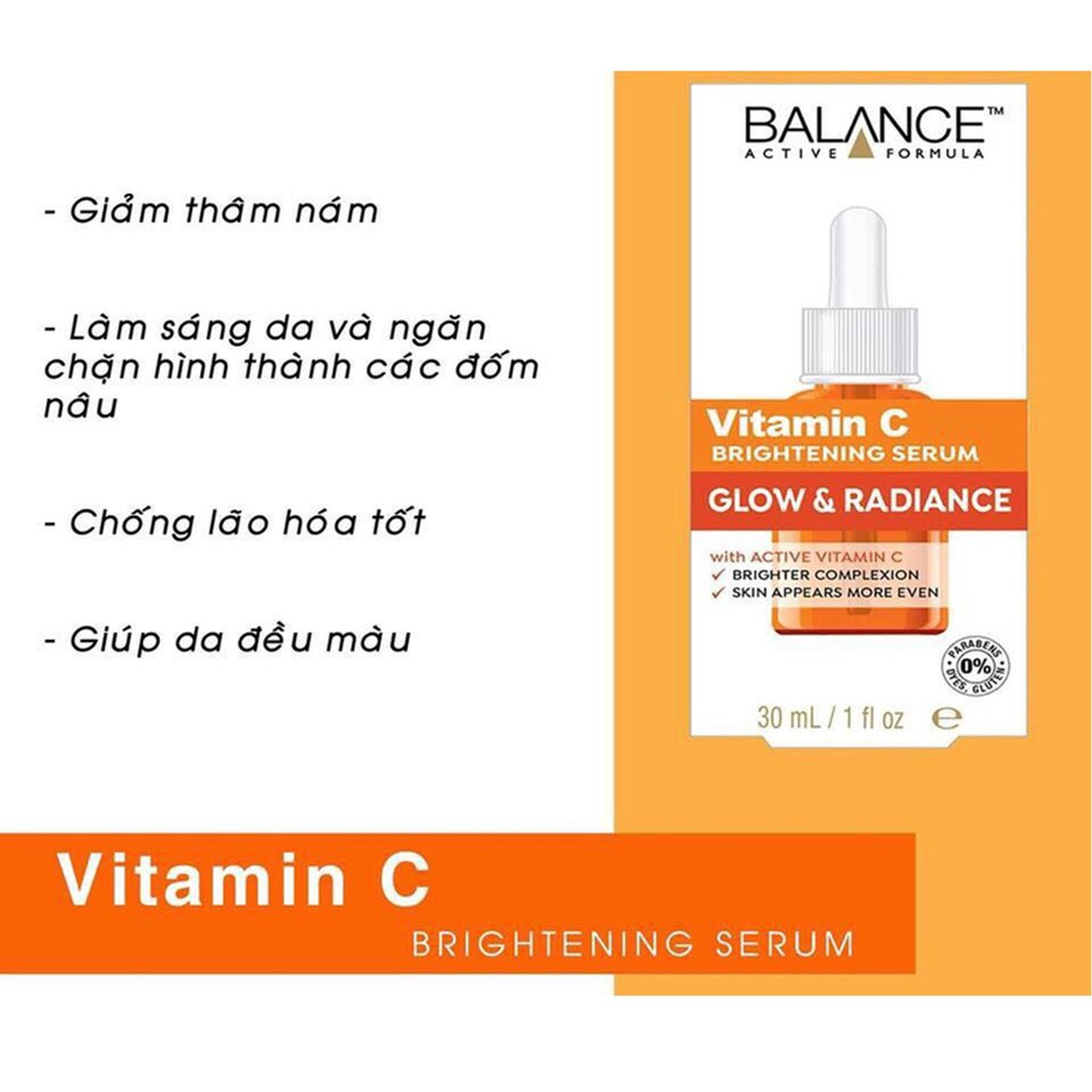 ∈Tinh Chất Mờ Thâm, Dưỡng Trắng Da Balance Active Formula Vitamin C Brightening Serum 30ml