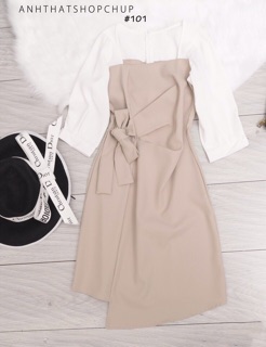 Đầm nude cột eo xinh ( kèm clip + ảnh thật)