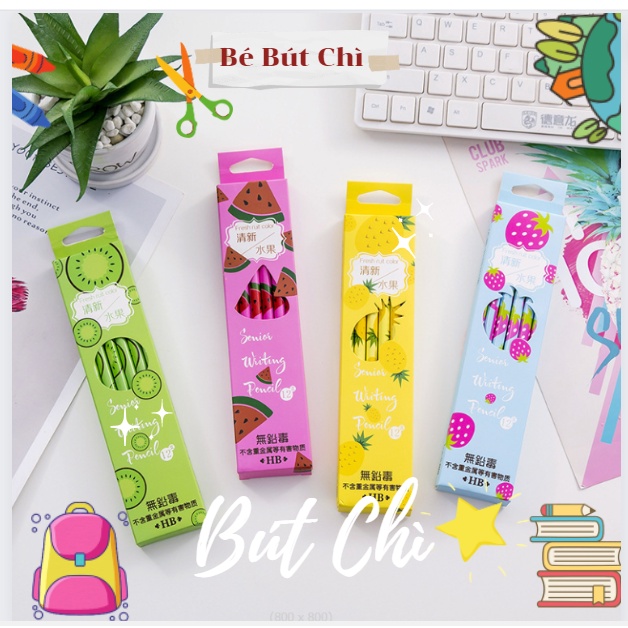 Bút Chì HB Có Gôm Bằng Gỗ Vẽ Viết Bài Mẫu Hoạt Hình Dễ Thương