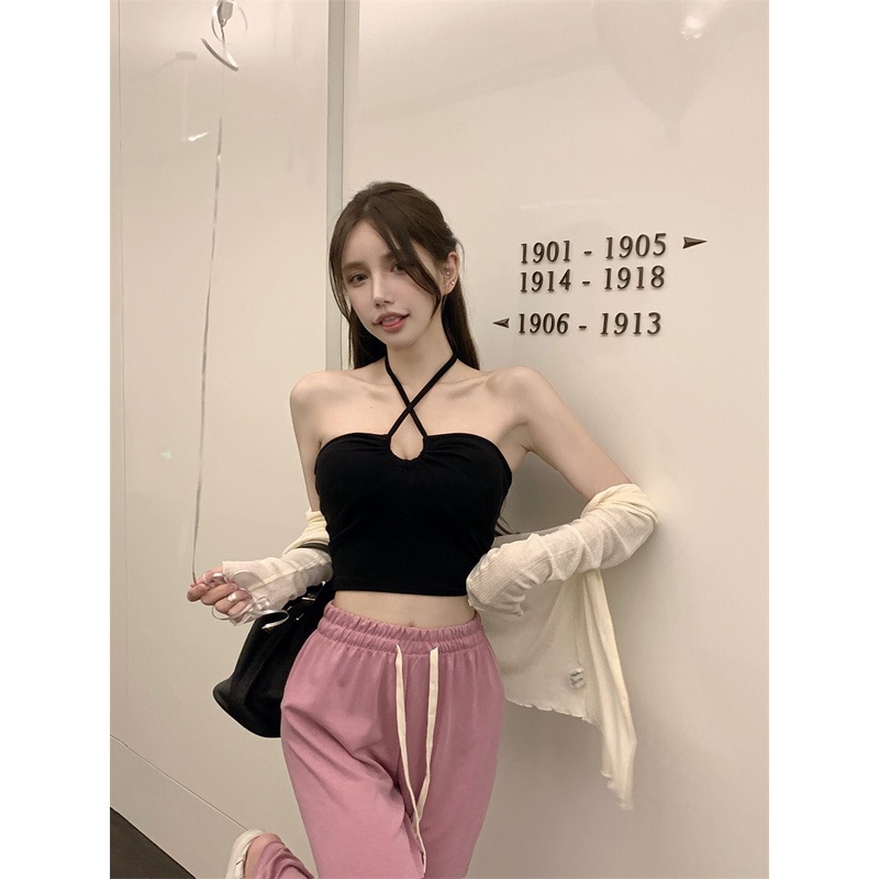 Áo Ống Croptop Khoen Tròn Cổ Yếm RANSHI Sexy Hot Trend Mặc Đi Chơi Đi Biển Du Lịch - RA034