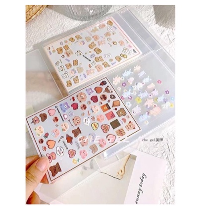 Sổ đựng sticker nail,hình dán móng ,trong suốt,nhiều ngăn tiện lợi