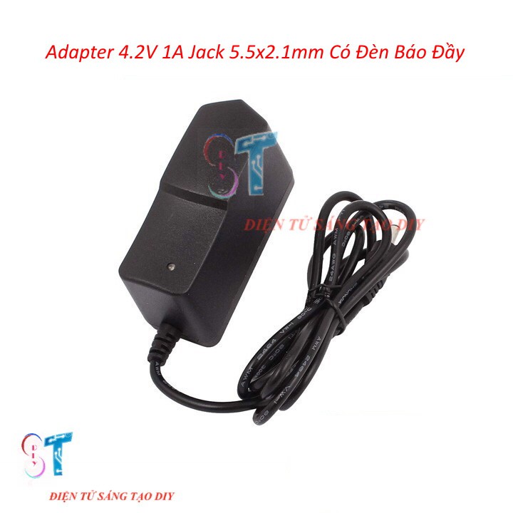 Adapter 4.2V 1A Jack 5.5x2.1mm Có Đèn Báo Đầy