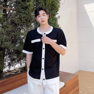 Áo cadigan viền phối đen trắng -M4outfit