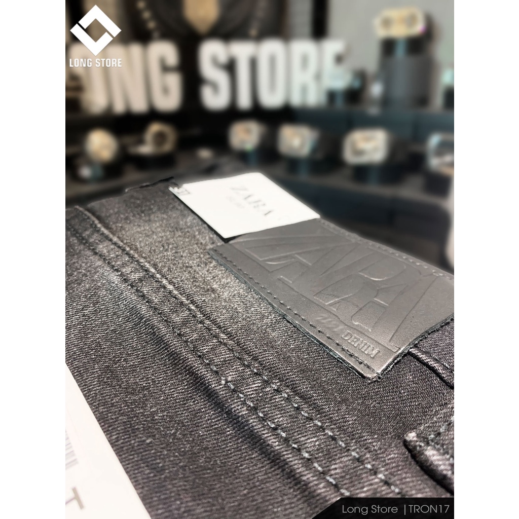 Quần jean nam đen xám chất bò co giãn cao cấp ống đứng dáng ôm skinny đẹp có big size LONGSTORE Tron17 | BigBuy360 - bigbuy360.vn