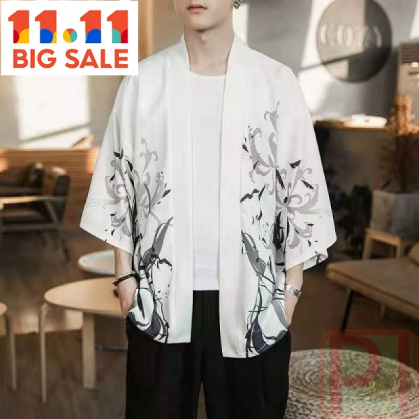 Áo Khoác Kimono Tay Lỡ Phong Cách Nhật Bản Chất Lượng Cao Cho Nam