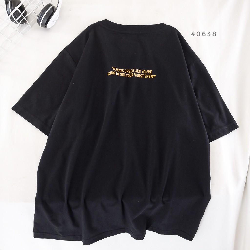 Áo thun tay lỡ in chữ AF đen form rộng cá tính ulzzang - Made by Fiin