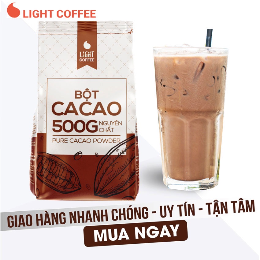[Mã BMBAU50 giảm 7% đơn 99K] Cacao nguyên chất không đường, vị đắng - Light Coffee 1kg (2 gói 500gr)