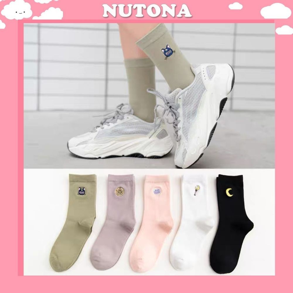 Tất nữ cổ cao Nutona tất hàn quốc phong cách vintage dễ thương TN48