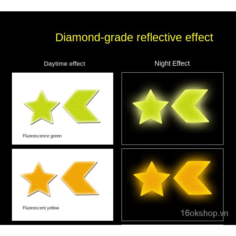 Set 10 miếng dán cảnh báo hướng dẫn hình mũi tên trang trí xe hơi