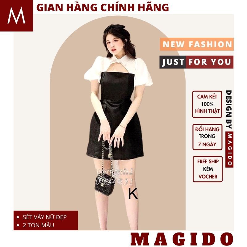 (QUÀ TẶNG LÀ SỮA TẮM NHA ) đầm nữ 💚đầm dự tiệc -váy body nữ phối mầu sang trọng dáng thắt eo xoè cực xinh, MAGIDO | BigBuy360 - bigbuy360.vn