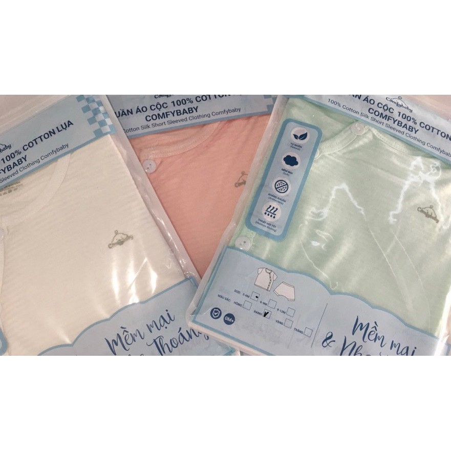 Bộ quần áo mùa hè cho bé chất liệu 100% cotton lụa Comfybaby siêu nhẹ - thoáng mát size 3-12 tháng Hanghieuchobe