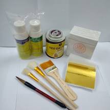 Combo dát vàng trọn bộ trên đồ kim loại bằng keo 24K