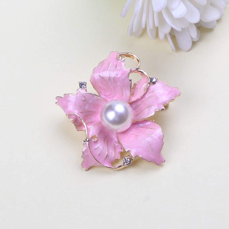 Trâm Cài Áo Hình Hoa Đào Bằng Tre Tráng Men Màu Hồng Tráng Men Sang Trọng Cá Tính