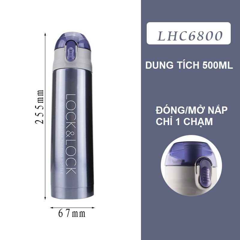 Bình Giữ Nhiệt Lock Lock Vacuum Bottle LHC6800FU Giữ Nhiệt Cực Tốt Dung Tích 500ml