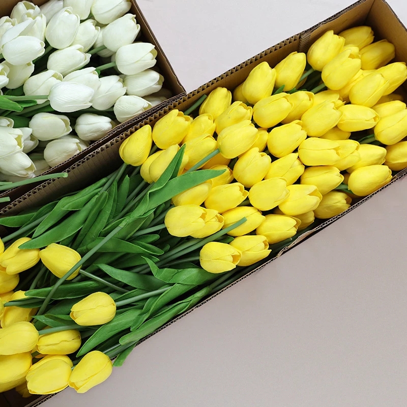 Hoa tulip Nhân Tạo Bằng Da Pu Trang Trí Tiệc Cưới