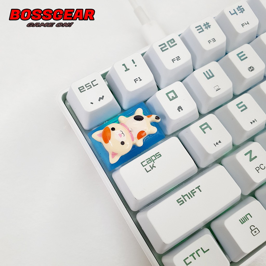 Keycap lẻ hình mèo lười lazy cat siêu dễ thương( Keycap Artisan )