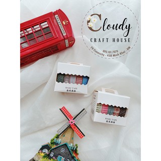 Set 5 cuộn băng keo dán washi tape nhiều họa tiết Cloudy Craft House - CCH101