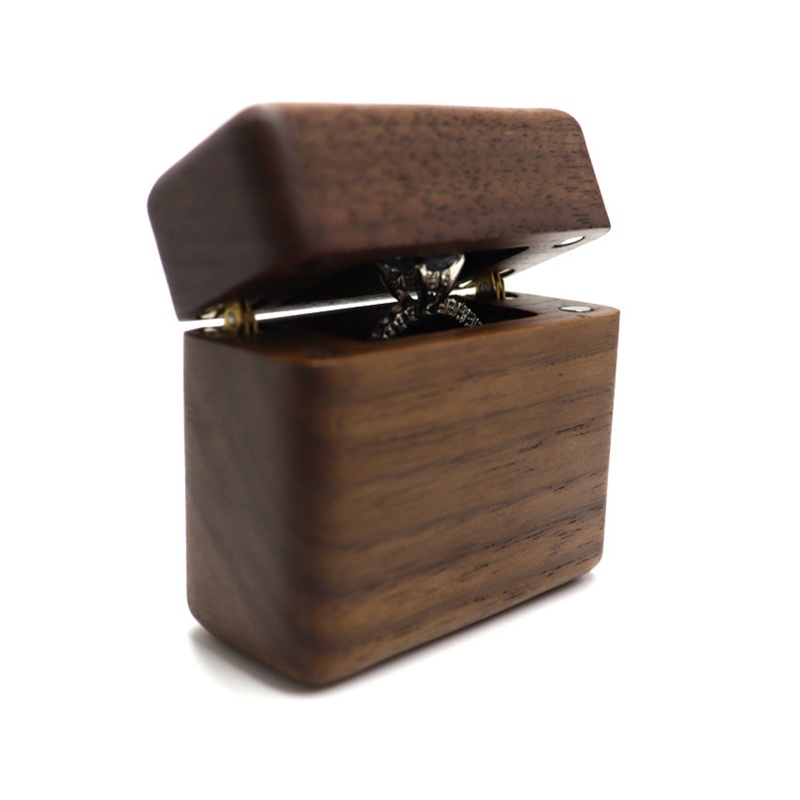 Hộp Gỗ Đựng Nhẫn Chống Bụi Phong Cách Vintage Ốp
