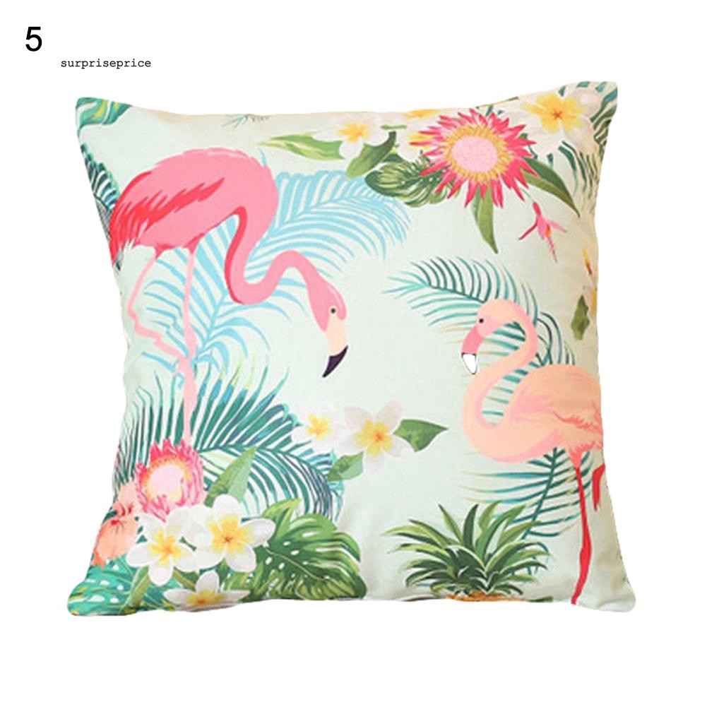 Áo gối khổ vuông 45cm X 45cm in họa tiết chim hồng hạc trang nhã